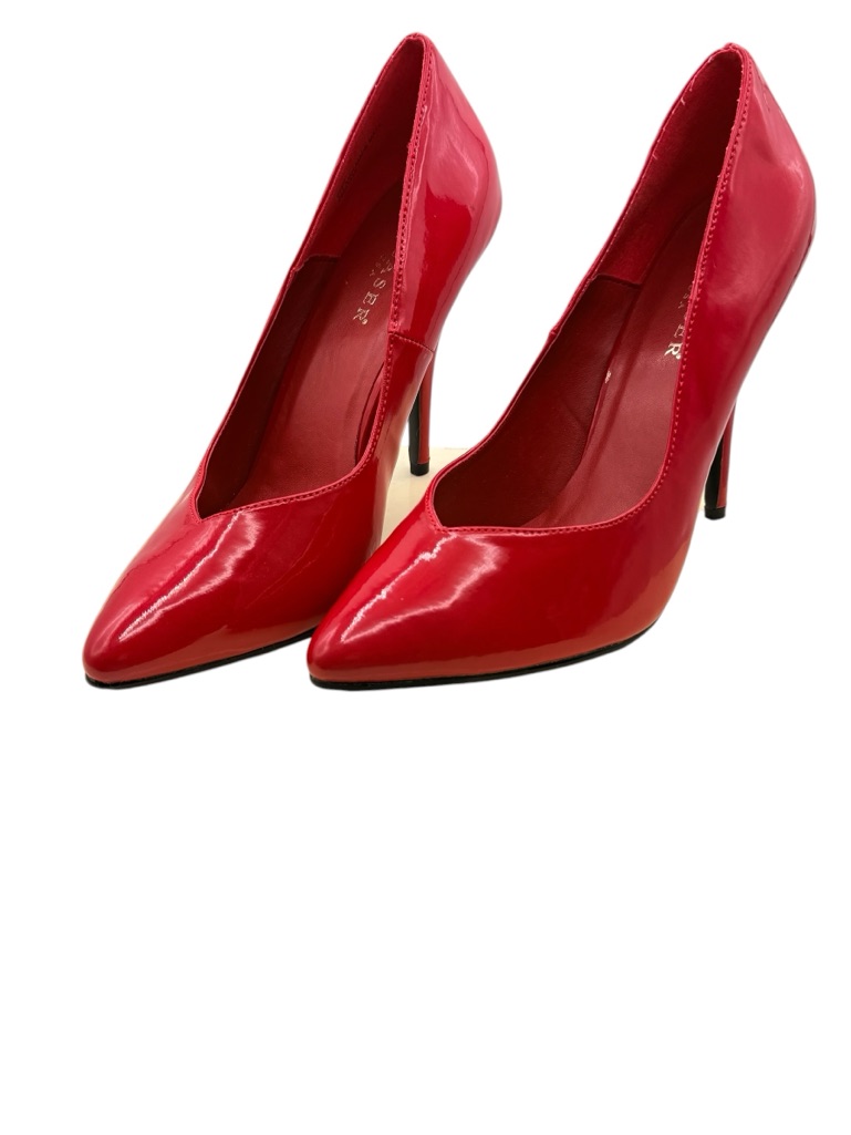 Pleaser Seduce-420v Red Patent V-Cut Pointed Toe Pumps | 9